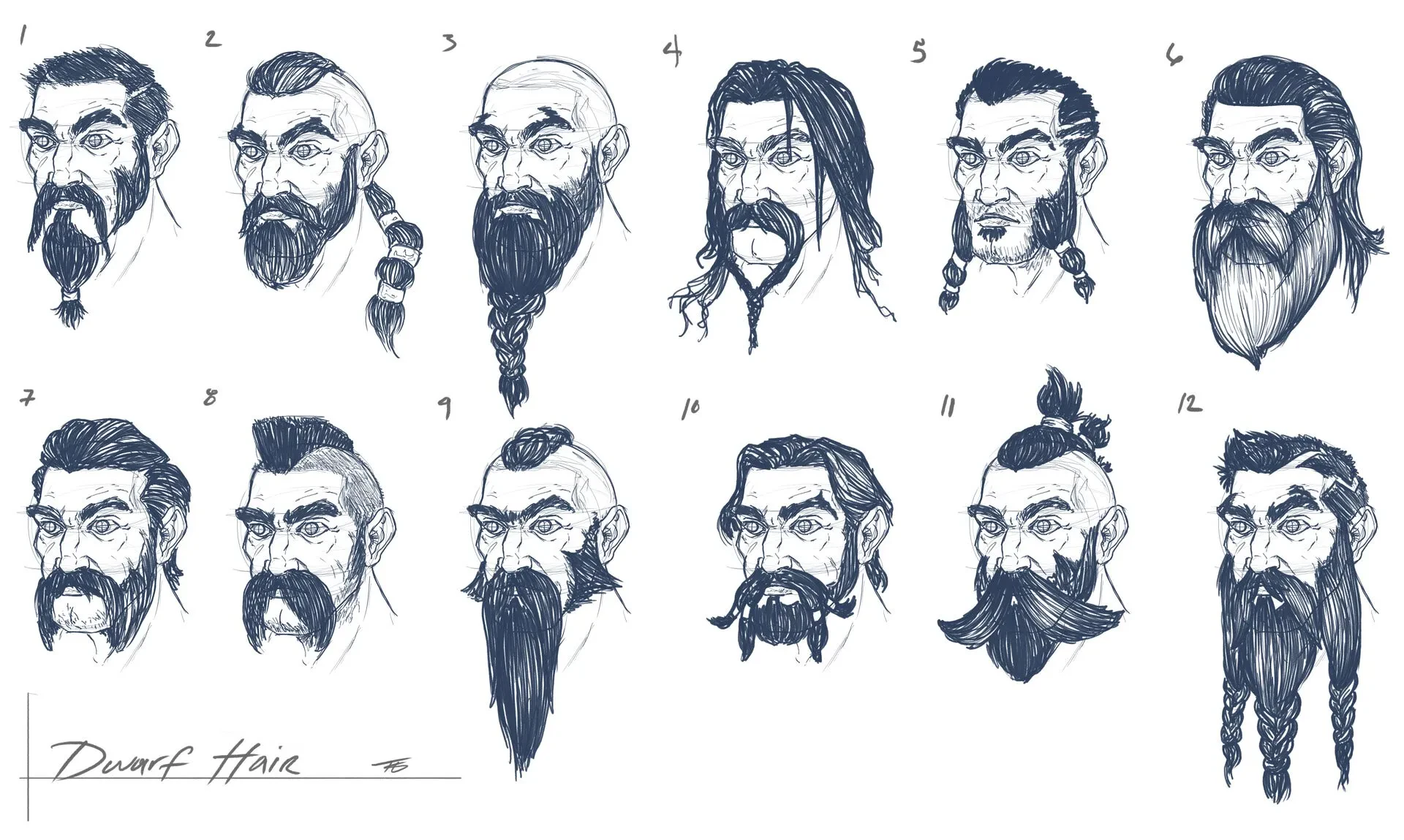 detailed beard sketch example