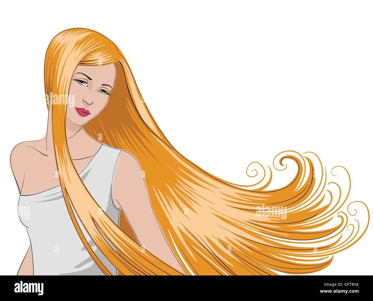 long flowing hair