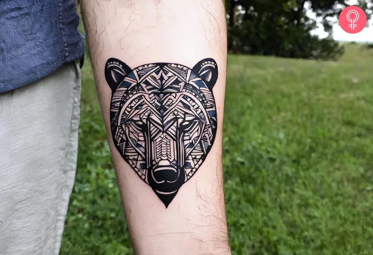 Tribal beard tattoo design