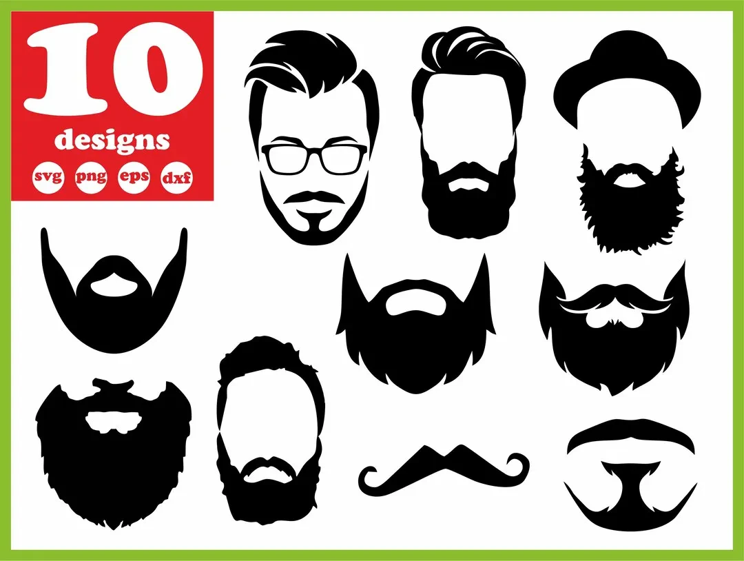 Sticker with different beard styles