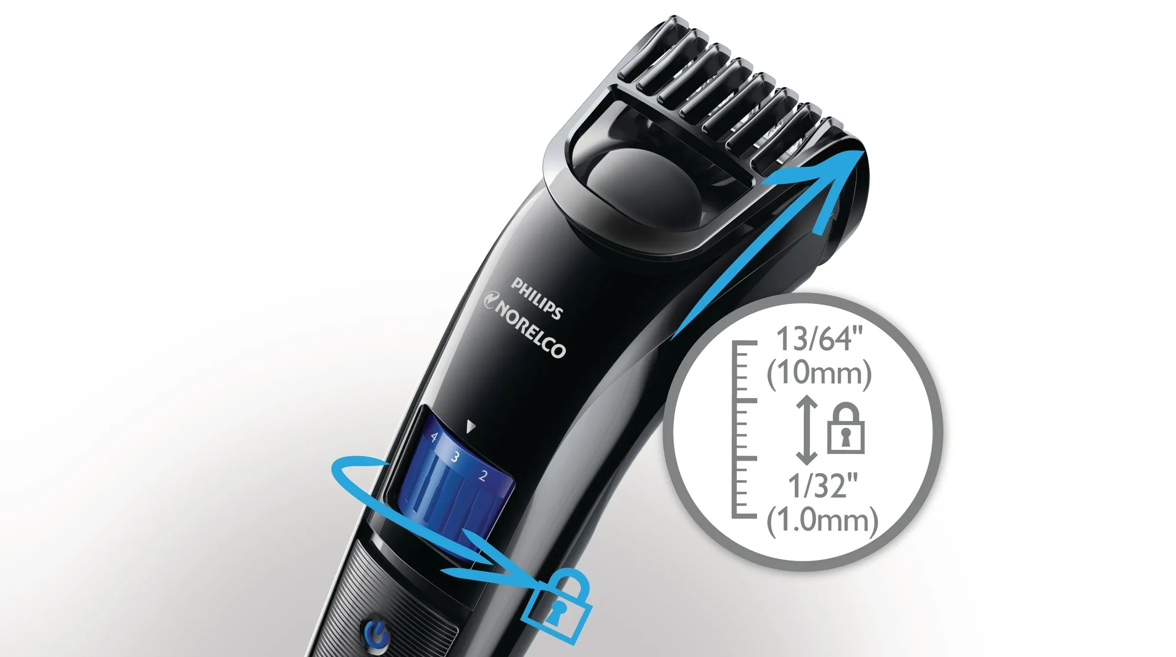 Beard trimmer with adjustable settings