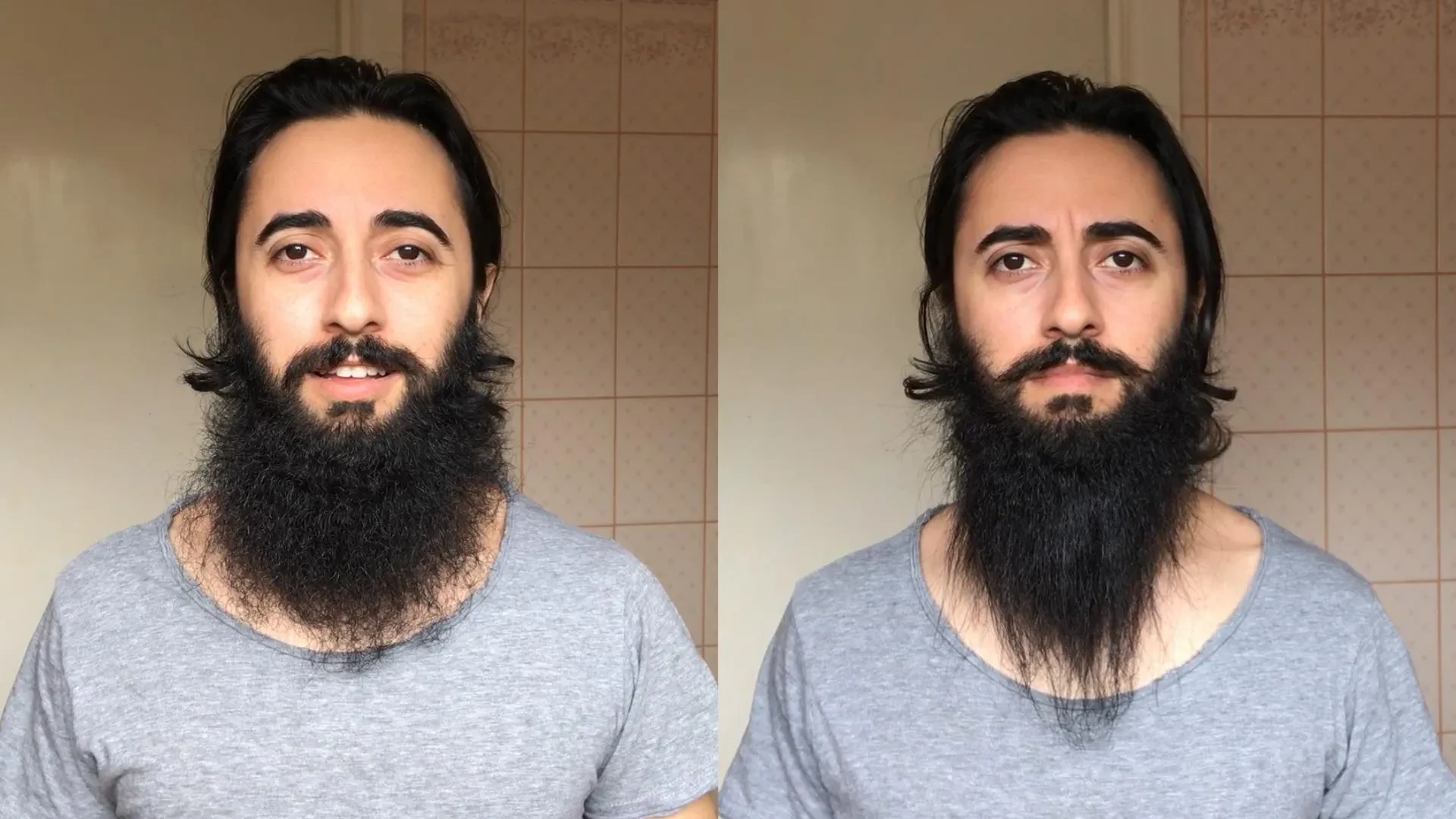 stylish beard after straightening