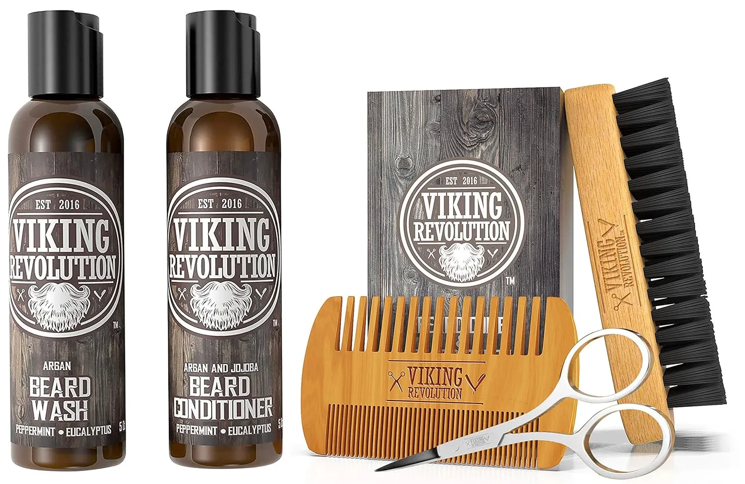 beard comb and brush set