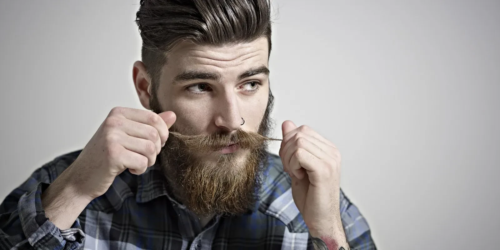 Modern man with various beard styles