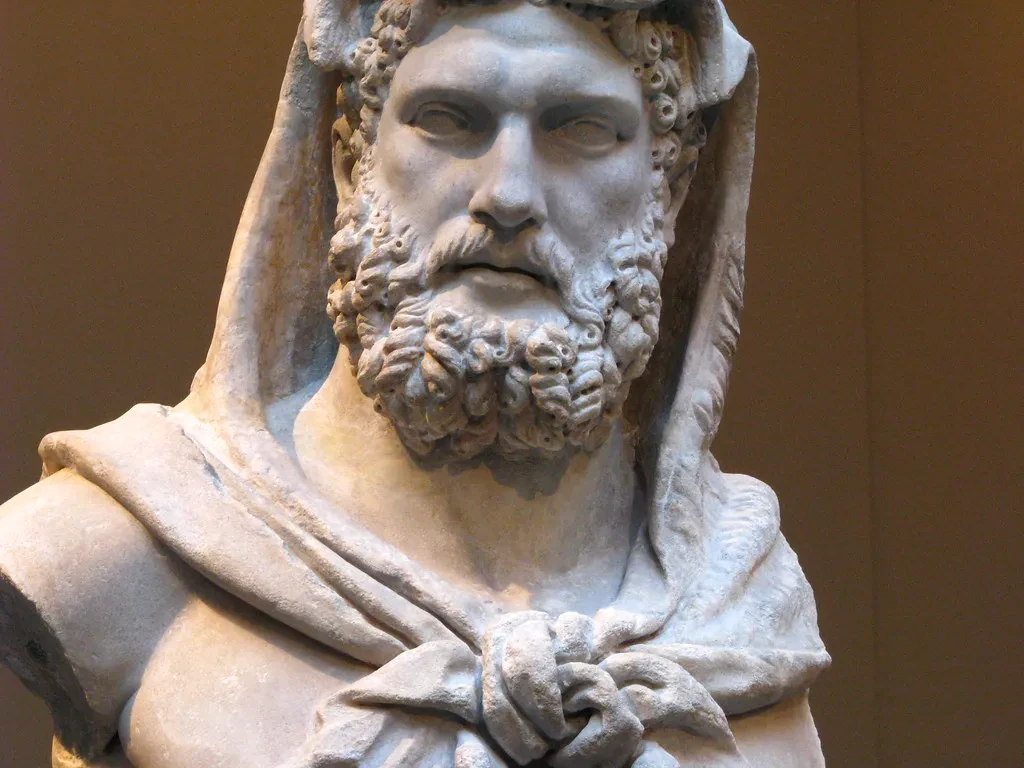 Roman statue with beard